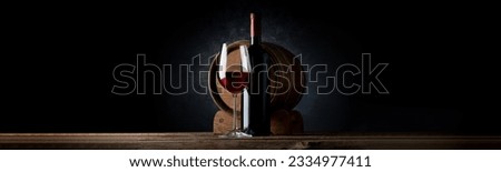Composition with wine on a black background