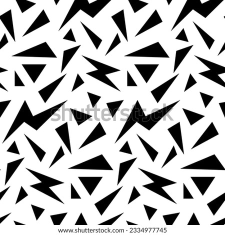Abstract background with various sharp, zigzag, triangles, lightning and arrow patterns. Aggressive background with movement. Printing on textiles and paper Royalty-Free Stock Photo #2334977745
