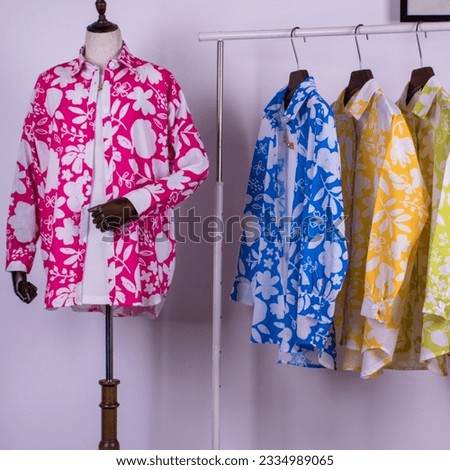 Chemise design made of linen fabric printed with flowers over size, very suitable for fun and outing times
 Royalty-Free Stock Photo #2334989065
