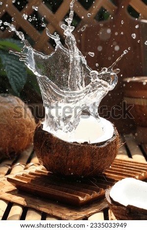water splash of coconut water