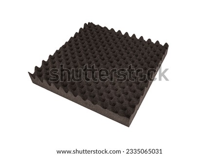 Sound absorbing sponge material of different thickness isolated on white background.