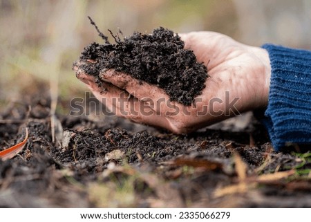 soil fungi storing carbon through carbon sequestration on a farm, receiving carbon credits  Royalty-Free Stock Photo #2335066279
