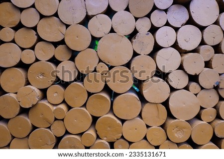 Wood logs painted brown for background