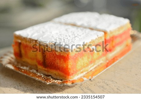 Close up of traditional italian diplomatic cake Royalty-Free Stock Photo #2335154507