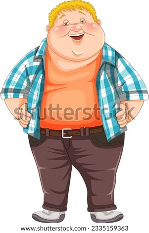 Fat male cartoon character illustration
