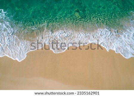 Aerial Serenity: Beautiful Beach Sand from Above Royalty-Free Stock Photo #2335162901