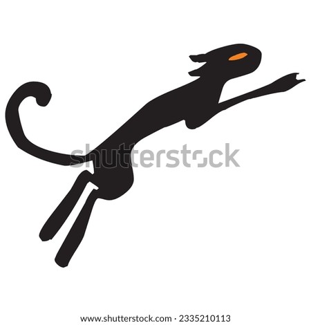 Halloween cat clip art .Cartoon black cat.