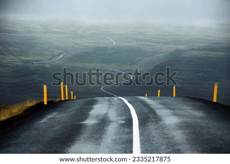 Countryside scenery picture empty road hill view