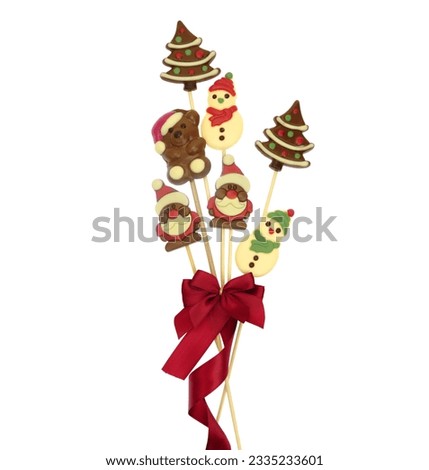Christmas cookies and candies isolated on white background, 