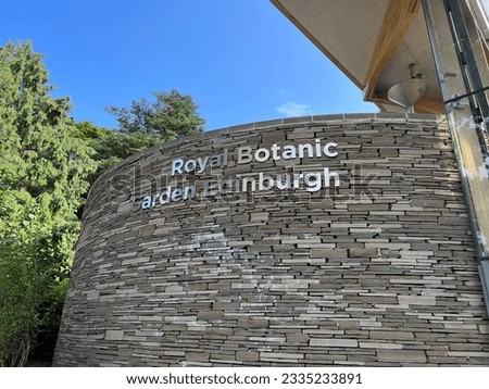 West Gate Entrance sign for Royal Botanic Gardens Edinburgh