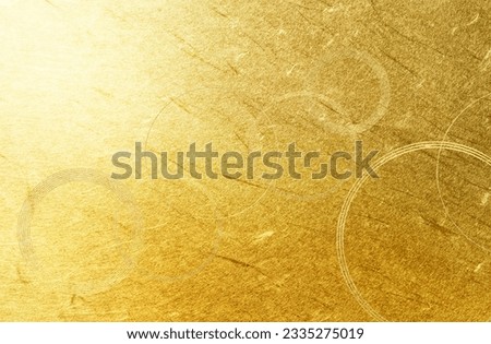Japanese-style (abstract) Background is golden Japanese paper, overlapping circles, Royalty-Free Stock Photo #2335275019