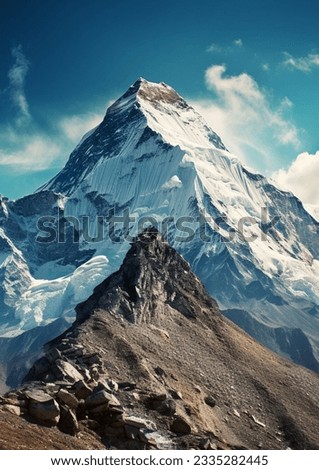 Mount Everest during non peak season Royalty-Free Stock Photo #2335282445