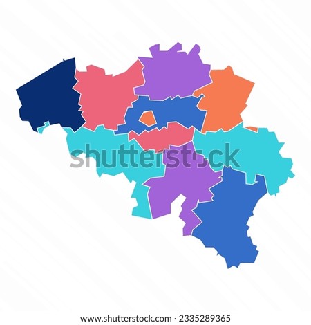 Multicolor Map of Belgium With Provinces, can be used for business designs, presentation designs or any suitable designs.