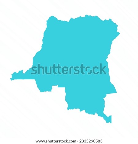 Vector Simple Map of Democratic Republic of the Congo Country, can be used for business designs, presentation designs or any suitable designs.