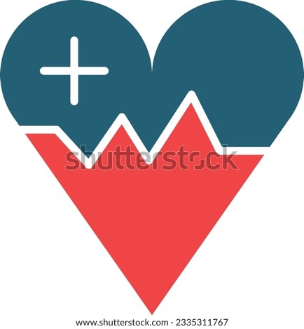 Health Graph Vector Glyph Two Color Icon For Personal And Commercial Use.
