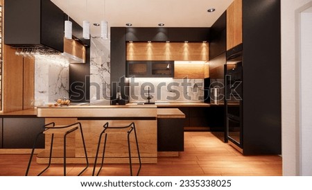 Neutral Color Palette: Classic kitchens often use neutral colors such as whites, creams, beige, and soft pastels, creating a calm and inviting atmosphere. Royalty-Free Stock Photo #2335338025