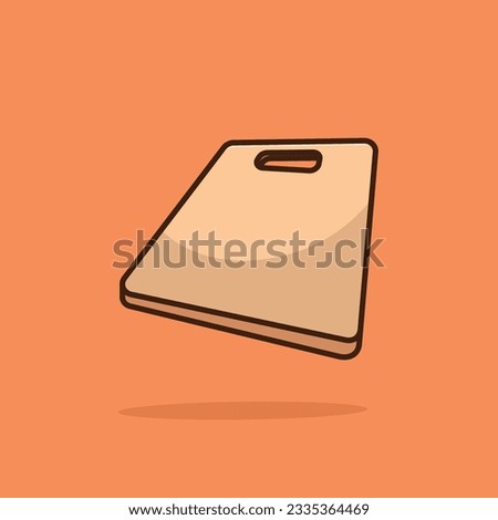 Cutting board simple cartoon vector illustration kitchen concept icon isolated