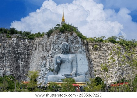 Phra Buddha Phaya Khiri Sri Suvarnabhumi or Reverend Father U-Thong big buddha Wat Khao Tham Thiam, U Thong District, Suphan Buri, Thailand Royalty-Free Stock Photo #2335369225