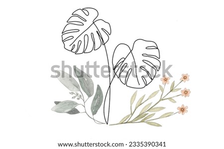 Set of Leaf Vector design for wedding invitation, thank you card, save the date