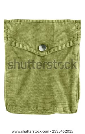 Khaki military flap pocket isolated on white background