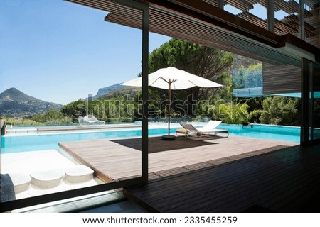 Swimming pool with mountain view