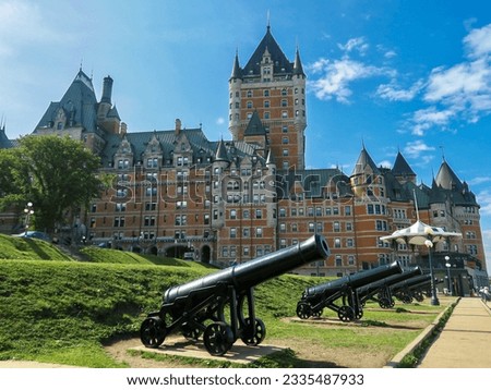 Chateau Frontenac in Quebec City, the second oldest city in Canada. Royalty-Free Stock Photo #2335487933