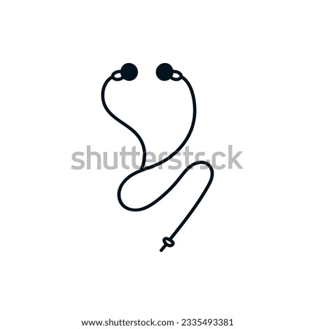 Headset earphone gaming gamer hand drawn line sketch vector icon illustration