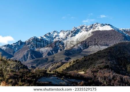 Patagonian andean landscape in autumn, patagonia argentina