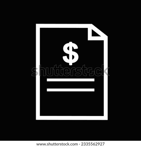 Invoice icon flat style design isolated in white background.