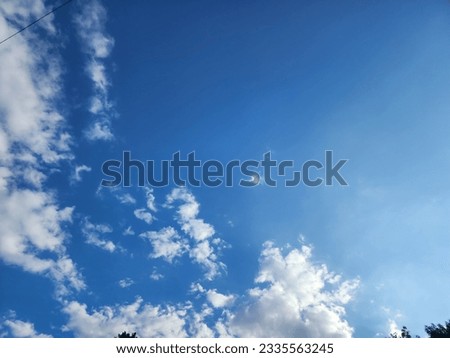Summer Sky with  White Clouds around Nice Green Nature Scenery Views