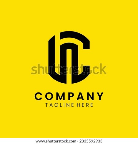 Creative modern elegant trendy unique artistic yellow and black color CW WC C W initial based letter icon logo.