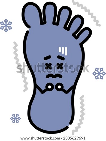 Clip art of a cold foot character