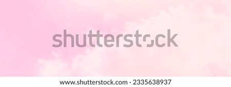 Pink sky with white clouds. valentine's day sweet dream background love and happiness