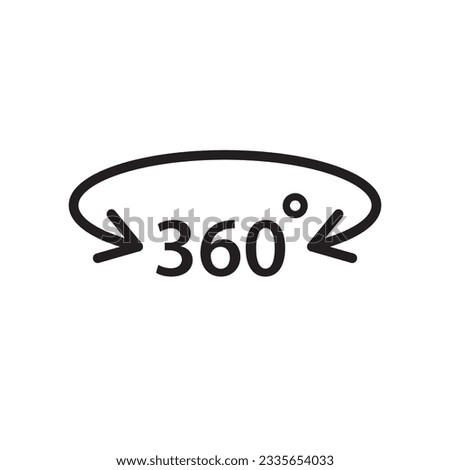 360 degree icon. 360 degree flat sign design. 360 symbol pictogram. UX UI icon