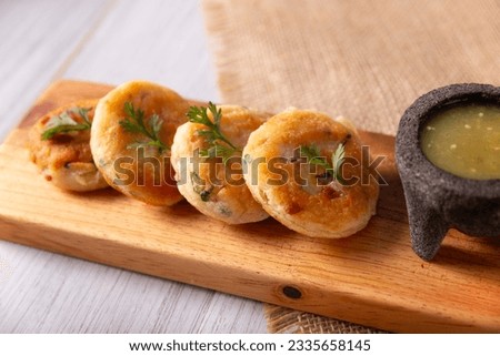 Potato pancakes, a very popular homemade dish in many countries, in traditional Mexican cuisine they are known as "Tortitas de Papa", it is an easy, fast and economical recipe. Royalty-Free Stock Photo #2335658145