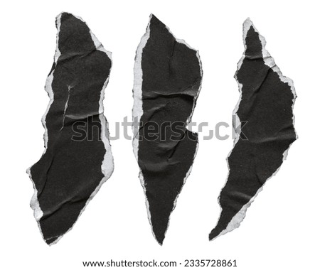 Pieces of torn black paper in animal claw shape on white background with clipping path Royalty-Free Stock Photo #2335728861