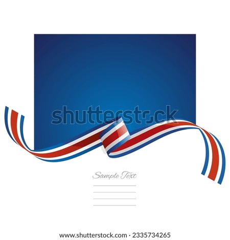 Costa Rica flag vector. World flags and ribbons. Costa Rican flag ribbon on abstract color background Royalty-Free Stock Photo #2335734265