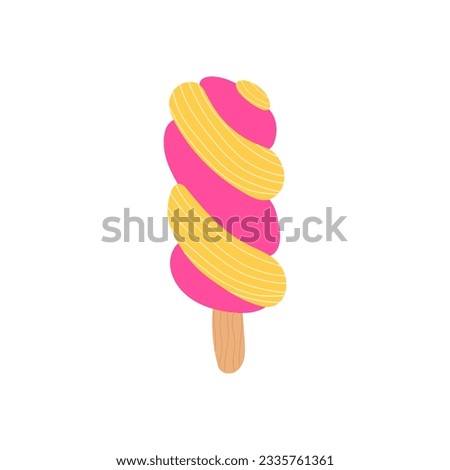 Ice cream flat element isolated on white. Vector illustration for design.