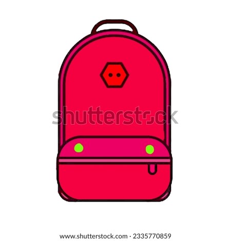 vector icon logo design red school bag