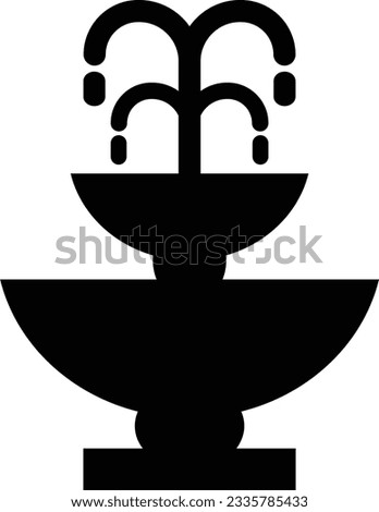 Fountain black icon. Water Fountain sign. flat style.