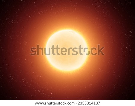 Bright surface of the star. Sun-like star in outer space. Yellow dwarf isolated.
