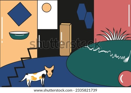 A large set of drawings of various doodle shapes and objects. Contemporary abstract modern trendy vector illustration.