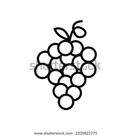 grapes black outline icon vector icon illustration eps