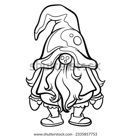 gnome drawing with black lines on a white background