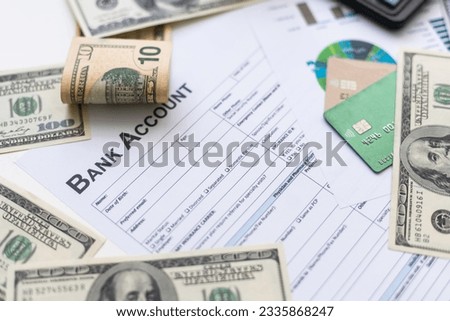 Generic credit card mockup and its paper statement on the background for business concept theme