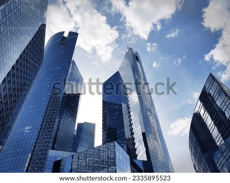 A skyscape from Paris involving sky scrappers of La Defense of Paris Royalty-Free Stock Photo #2335895523