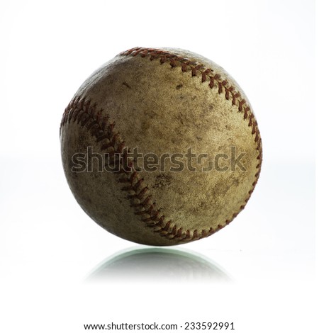 Vintage Baseball Isolated on a White Background 