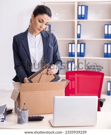 Young female employee being fired from her work