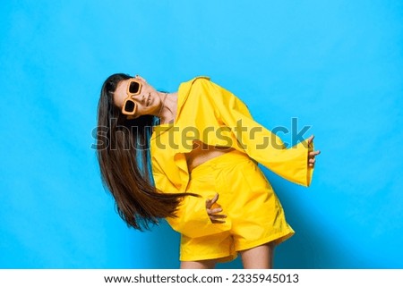 woman girl young trendy beautiful attractive fashion yellow modern sunglasses lifestyle