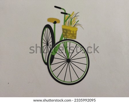 a picture of a bicycle pasted on the wall